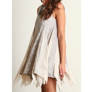 Sleeveless Ruffles and Lace Swing Dress